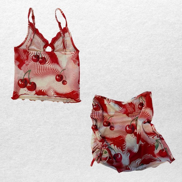 Jaded London Cherry Print Mesh Co-ord Set - Picture 4 of 4